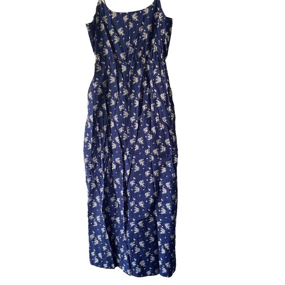 J. CREW Womens Dress Maxi Spaghetti Strap Lined Cotton Blue White, size 10 - Picture 4 of 6